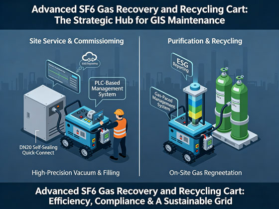 Explore the use cases of the advanced SF6 gas recovery and recycling cart in power utilities and petrochemical sites.