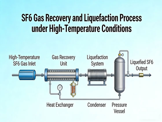A professional SF6 recovery unit handles this through a combination of high-pressure compression and dedicated refrigeration modules.