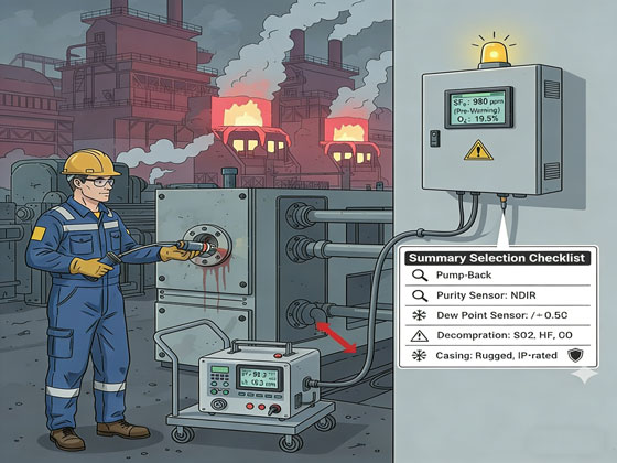 Learn how to select SF6 gas compliance acceptance testing equipment for the metallurgical industry.