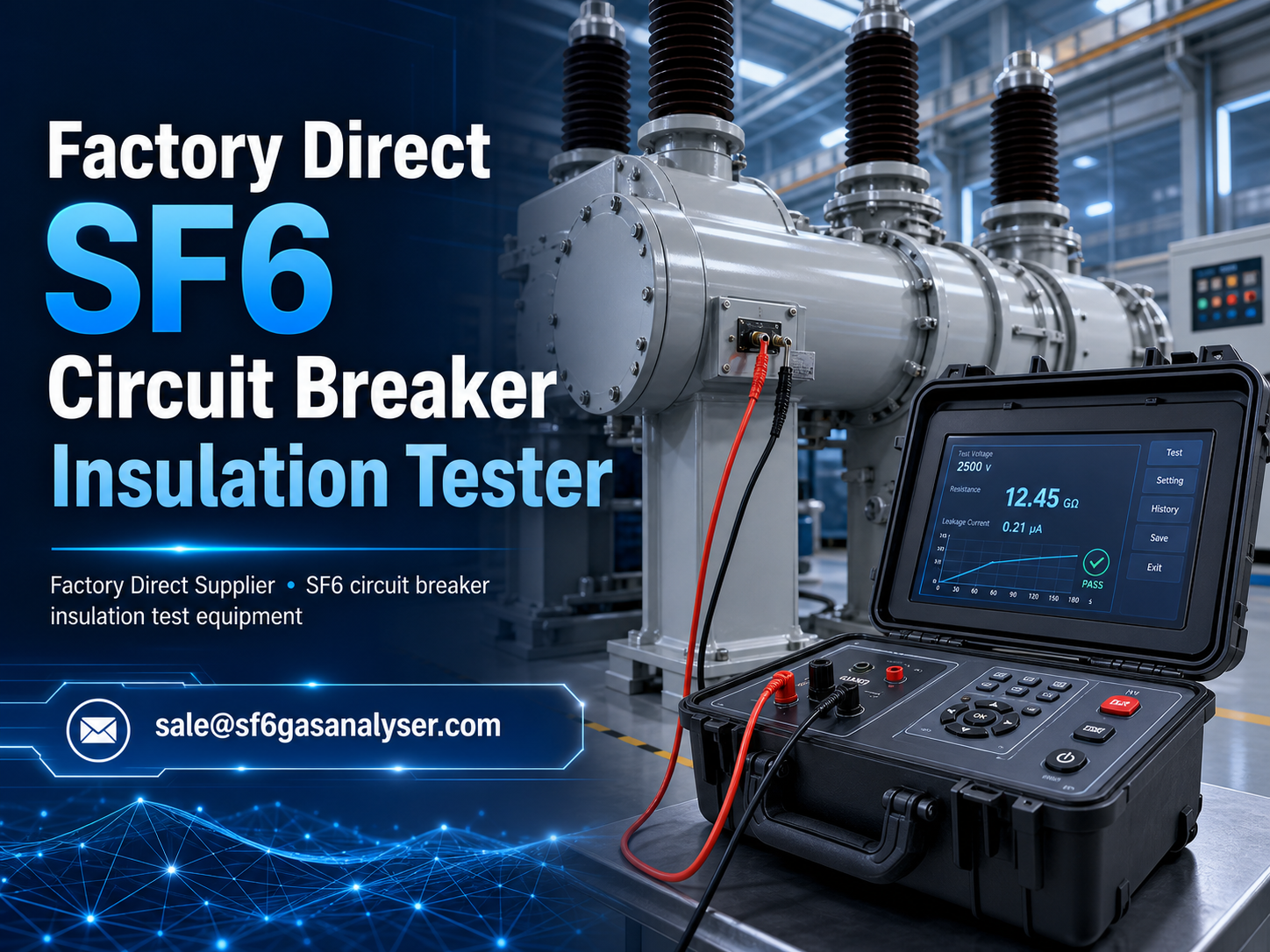 Factory direct SF6 circuit breaker insulation test equipment for electrical substation maintenance