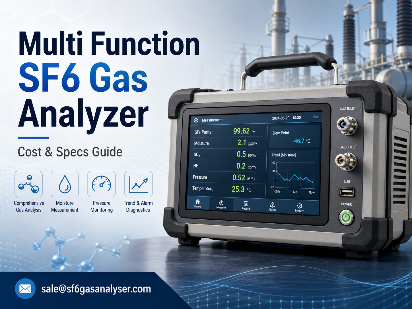Multi function SF6 gas analyzer cost and specifications guide with device for gas testing